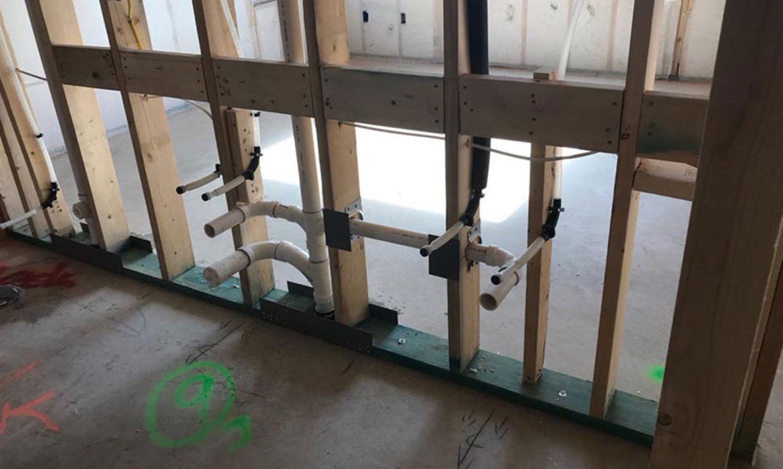 New construction rough-in plumbing in Pflugerville, TX
