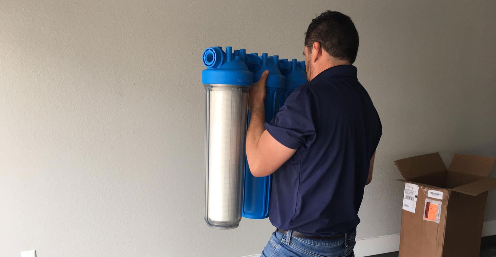 Whole-home water filter installation in Round Rock, TX